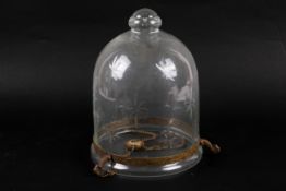 An Edwardian glass hanging lamp.
