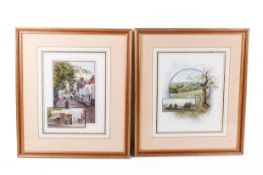 W. Lynch, Highgate, pair of watercolours.