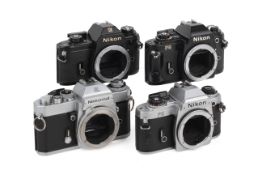 Four Nikon 35mm SLR Camera Bodies.