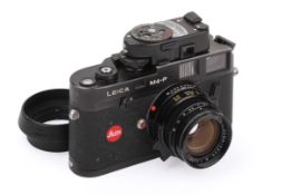 A Leica M4-P 35mm Rangefinder Camera. Black. 1982. Serial number 1587795.