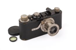 A Leica I Mod A Elmar 35mm Viewfinder Camera. Black, 1930. Serial number 51274.