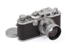A Leica IIIB 35mm Rangefinder Camera. Chrome, 1938. Serial number 280197.