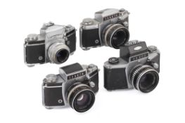 Four Ihagee Exakta 35mm SLR Cameras. To include three Varex IIa's and a VX500.