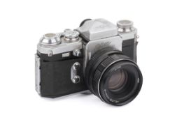 A Wirgin Edixaflex 35mm SLR Camera. Chrome. Serial number 215298.