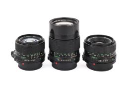 Three Canon FD Prime lenses. To include a 24mm f2.8; a 28mm f2.8; and a 135mm f2.8.