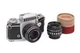 An Ihagee Exakta Varex IIb 35mm SLR Camera. Chrome. Serial number 1018163.