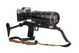 A Zenit Photosniper Outfit. To include a Zenit ES 35mm SLR camera body, 300mm f4.