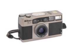 A Nikon 35Ti 35mm Compact Camera. Serial number 5025329. Powers on, shutter working.