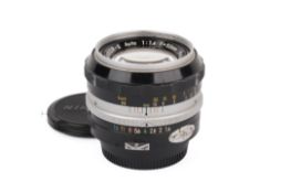 A Nikon F-mount Non-AI 50mm f1.4 Nikkor-S Auto lens. Serial number 409523.