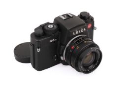 A Leica R6.2 35mm SLR Camera. Black. 1996. Serial number 2280823. With a Leitz 28mm f2.
