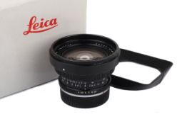 A Leitz 21mm f4 Super-Angulon-R lens. Serial number 3288899. Leica R mount.