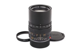 A Leica 90mm f2.8 Elmarit-M lens. Leica M mount. Serial number E711916.