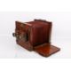 A vintage mahogany cased stereoscopic tailboard plate camera, - Image 2 of 3