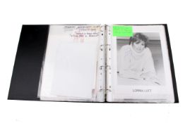 A catalogued collection of assorted musicians autographs and ephemera - 'Music L-M'.