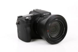 A Sony RX10 iv digital bridge camera. S/n 4496071, with a Zeiss Vario-Sonnar T* 2.4-4/8.