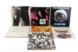 A collection of eight Rolling Stone LP vinyl records, with duplicate.