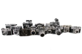 A collection of 13 assorted vintage 35mm film cameras