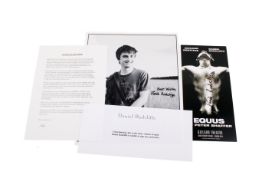 Daniel Radcliffe (Harry Potter) autograph on an Equus flyer plus a signed black and white