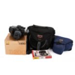 A Nikon D200 digital camera outfit. S/n 8011676, with Sigma Zoom 18-125mm 1:3.5-5.6 DC lens, etc.