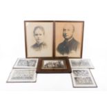 A collection of assorted vintage photographs, mostly group shots.