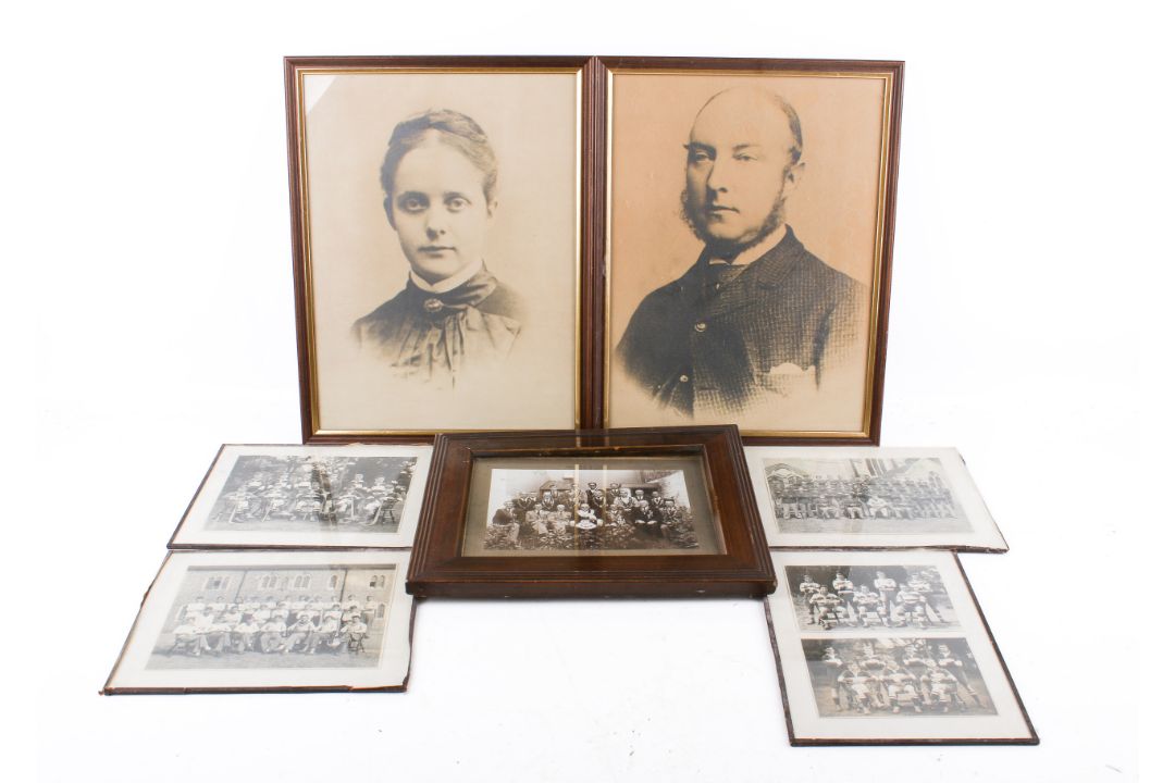 A collection of assorted vintage photographs, mostly group shots. - Image 1 of 4