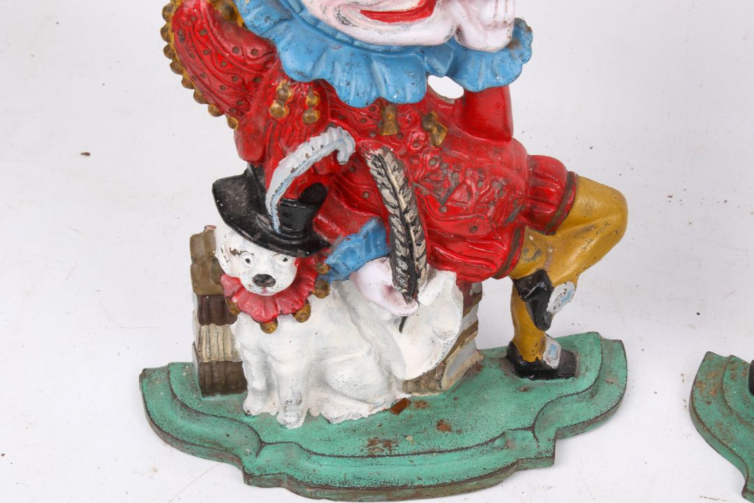 Punch & Judy painted cast metal door stops. - Image 2 of 3