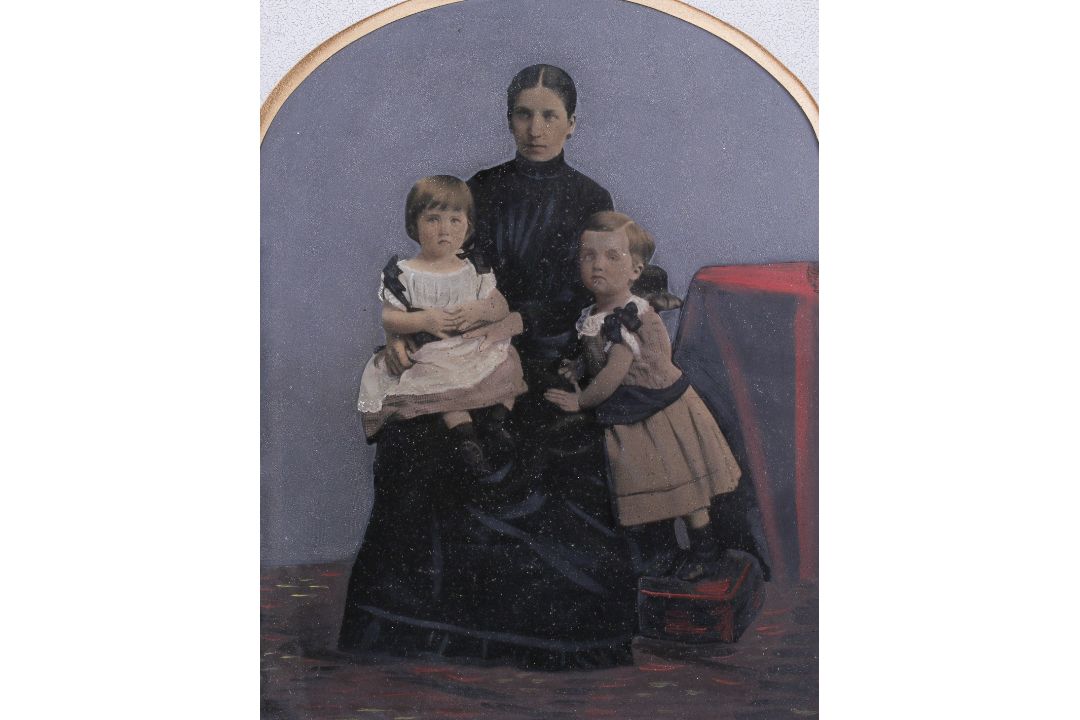 Victorian hand coloured photograph frames - Image 1 of 3