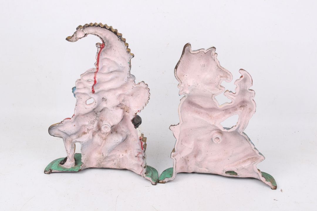 Punch & Judy painted cast metal door stops. - Image 3 of 3