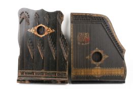 Two assorted 19th Century harp zithers.