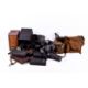 Box of assorted film cameras and accessories. Including a mahogany cased, folding, etc. - Image 1 of 3