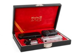A Minolta - 16 MG sub-miniature film camera, cased. S/n 339335, Rokkor 1:2.