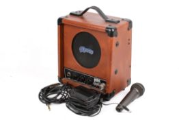 A Pignose Hog 20 portable amplifier and equipment.