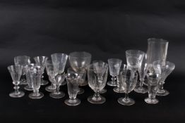 A collection of Victorian glassware. Including wine glasses, goblets, etc.