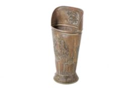 A copper stick stand.
