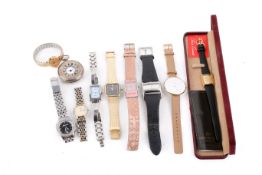 A group of costume wristwatches.