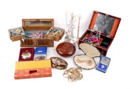A collection of assorted costume jewellery in several boxes.