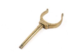 A solid brass 'GIG 2' rowlock 24.5cm long. Also stamped '3'.