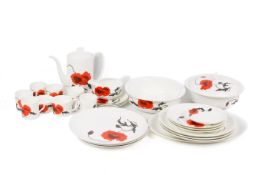 Susie Cooper Wedgwood Corn Poppy part table service.