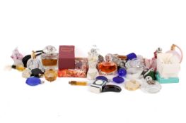 A large collection of contemporary scent and perfume bottles.