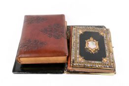 Three vintage mother of pearl inlaid items and other collectables.