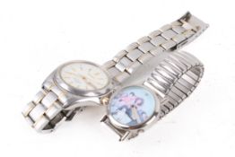 A gentleman's Seiko kinetic wristwatch and a Spice Girls example.