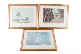 Charles Mozley (1914-1991), three framed lithographs.