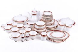 A large collection of Royal Grafton Majestic red and gilt dinner and tea porcelain tableware,
