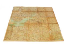 A Ministry of Transport large vintage vinyl map of England and Wales.