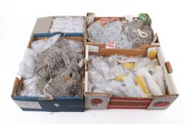 A large quantity of base metal silver coloured neck chains and 'Snoopy' children's rings.