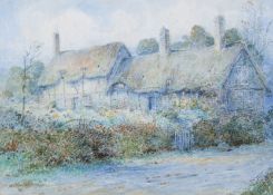 WALLACE HESTER (BRITISH, EARLY 20TH CENTURY) watercolour of a country thatched cottage.
