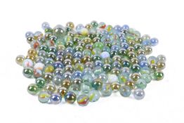 A quantity of assorted 20th century glass marbles, mostly small. Largest 2.