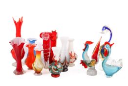 A collection of 20th century glassware.
