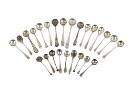 Twenty-five silver salt spoons.
