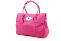 A Mulberry bright pink leather 'Bayswater' handbag.